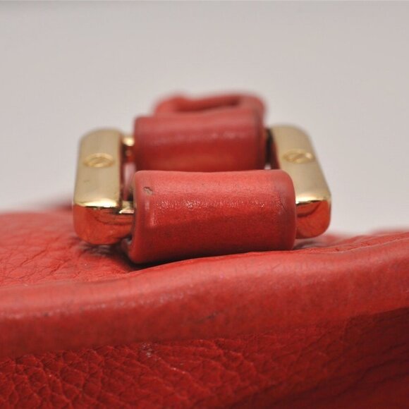 TORY BURCH Amanda Leather 2Way Shoulder Hand Bag Purse Orange - Picture 11 of 15